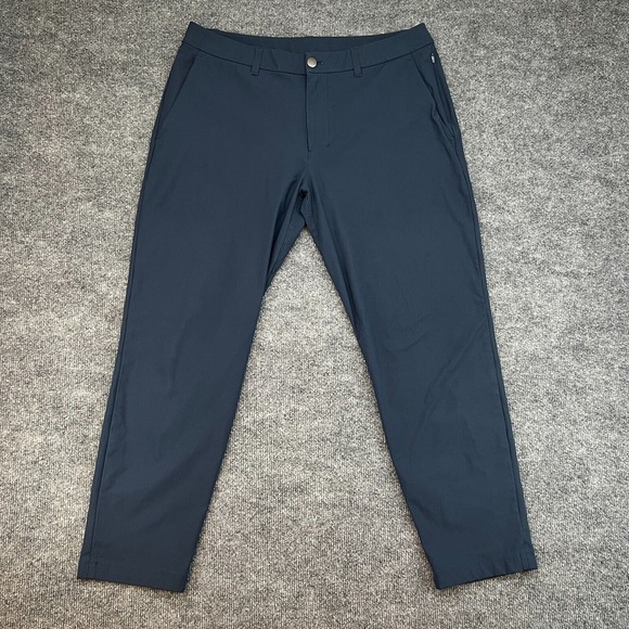 Lululemon Mens 34x27 True Navy ABC Slim-Fit Trouser Pant Warpstreme LM5AQYS - Picture 2 of 13